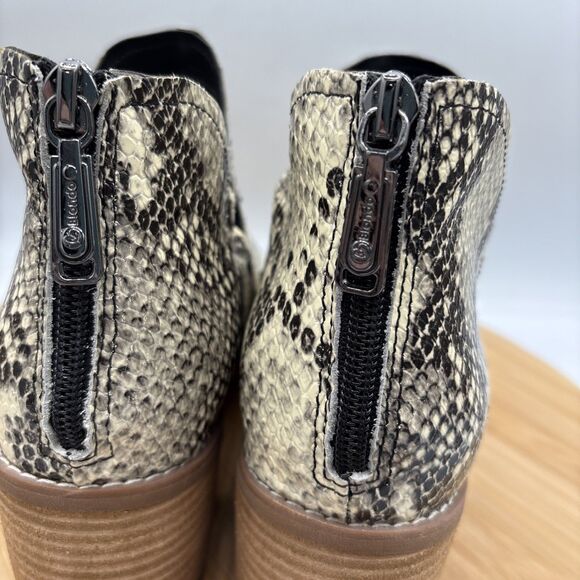 Blondo Esmee Waterproof Snake Print Ankle Bootie Block Heel Zip Women's 8M - Picture 6 of 11